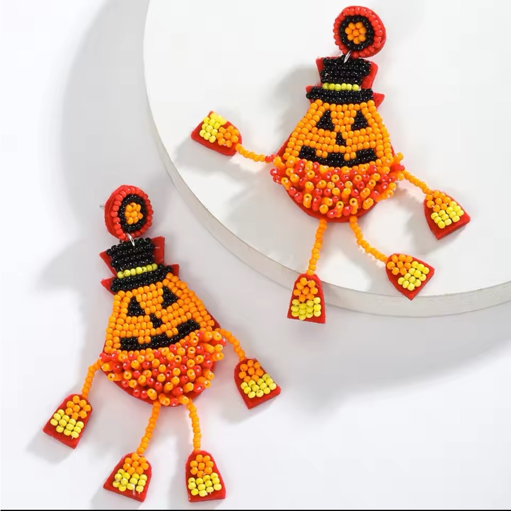 PUMPKIN MAN EARRINGS NEW